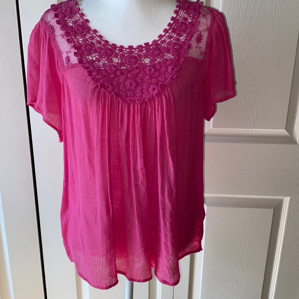 Pink Butterfly sleeve top PL